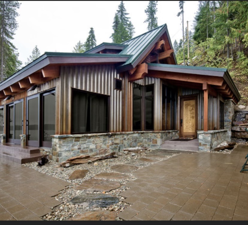 house with corrugated metal siding